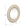 Pemberly Row Wicker/Rattan Engineered Wood Wall Mirror in Brown