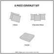 Pemberly Row 6-Piece Quilted Microfiber Coverlet Set in Blue