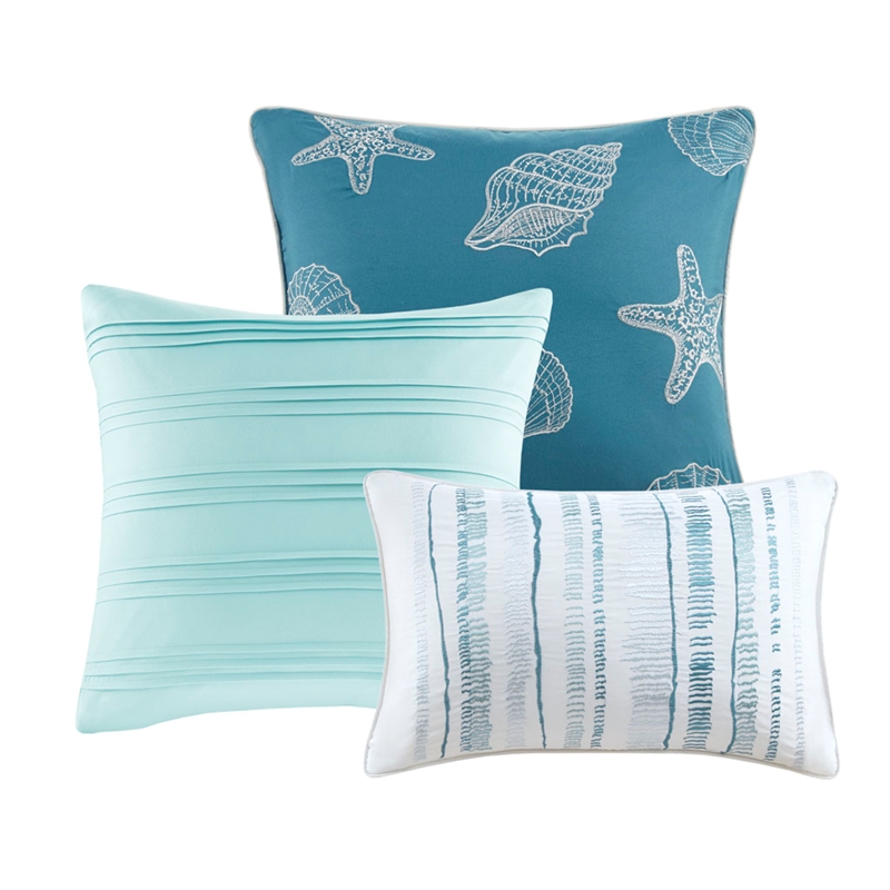 Pemberly Row 6-Piece Quilted Microfiber Coverlet Set in Blue