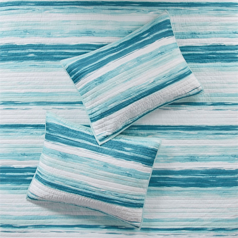 Pemberly Row 6-Piece Quilted Microfiber Coverlet Set in Blue
