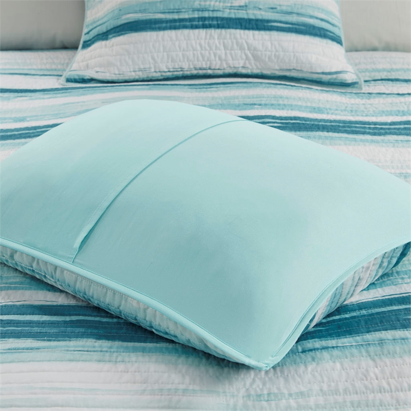 Pemberly Row 6-Piece Quilted Microfiber Coverlet Set in Blue