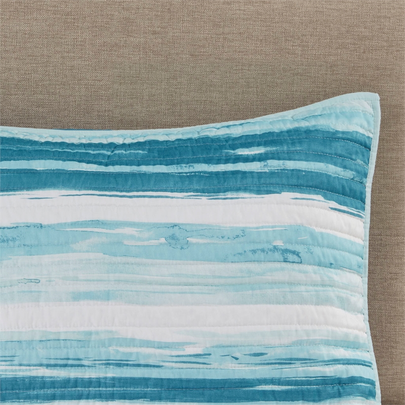 Pemberly Row 6-Piece Quilted Microfiber Coverlet Set in Blue