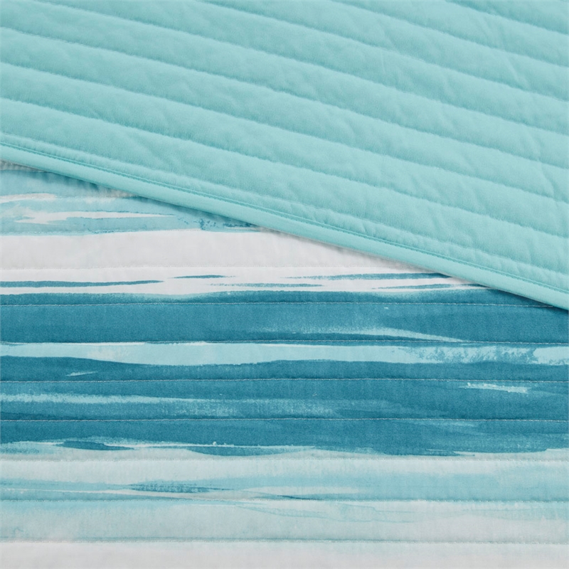 Pemberly Row 6-Piece Quilted Microfiber Coverlet Set in Blue