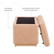 Pemberly Row Contemporary Rectangle Sherpa Storage Ottoman in Tan