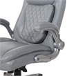 Pemberly Row Executive Chair in Gray Bonded Leather with Flip Arms
