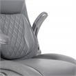 Pemberly Row Executive Chair in Gray Bonded Leather with Flip Arms