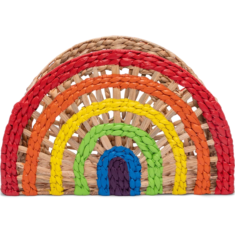 Pemberly Row Rainbow Wicker Basket Storage Natural & Woven Water Hyacinth