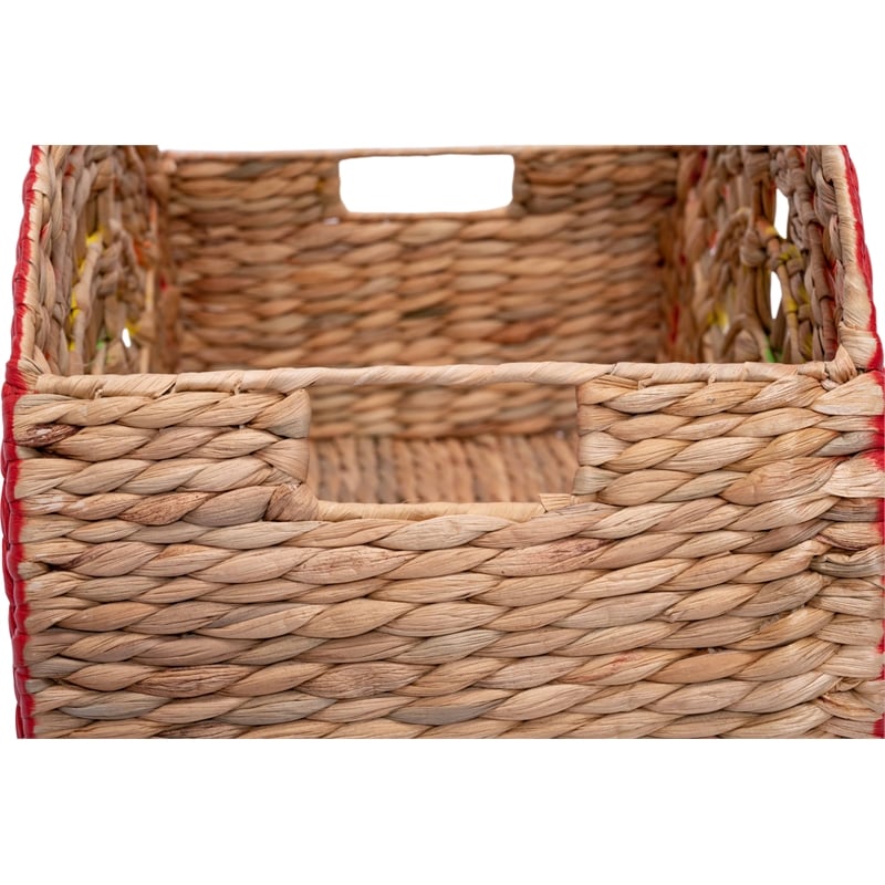 Pemberly Row Rainbow Wicker Basket Storage Natural & Woven Water Hyacinth