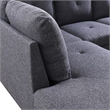 Pemberly Row 2 piece sectional sofa Black Gray Material-Linen