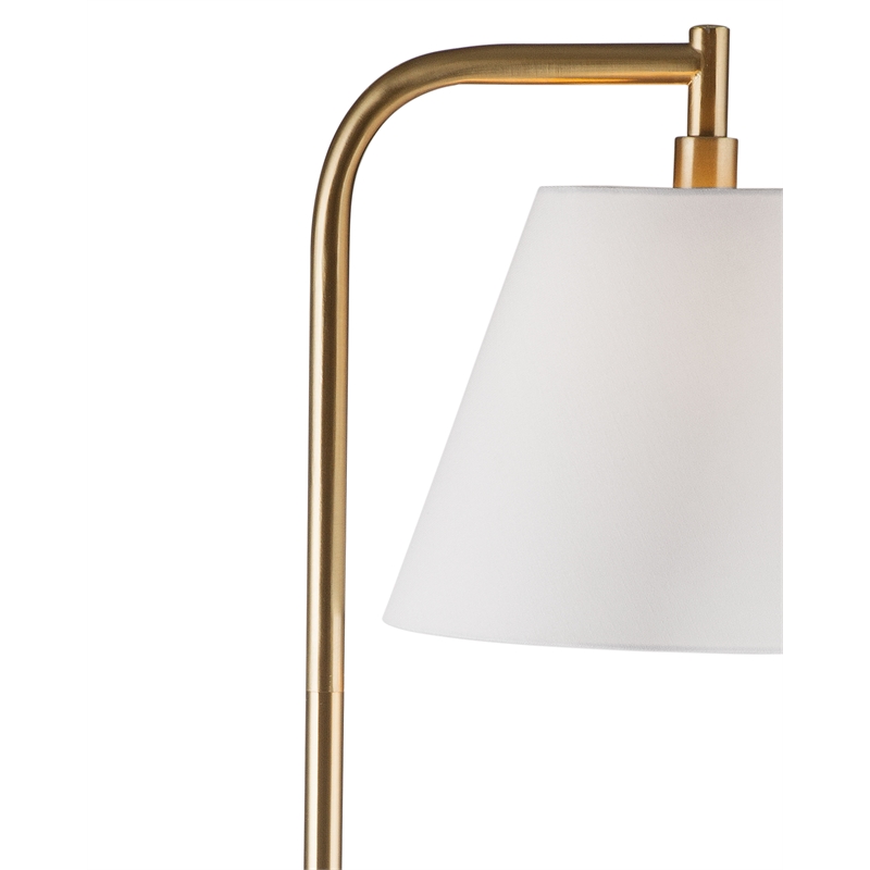 Pemberly Row Contemporary Transitional Floor Lamp in Gold Metal