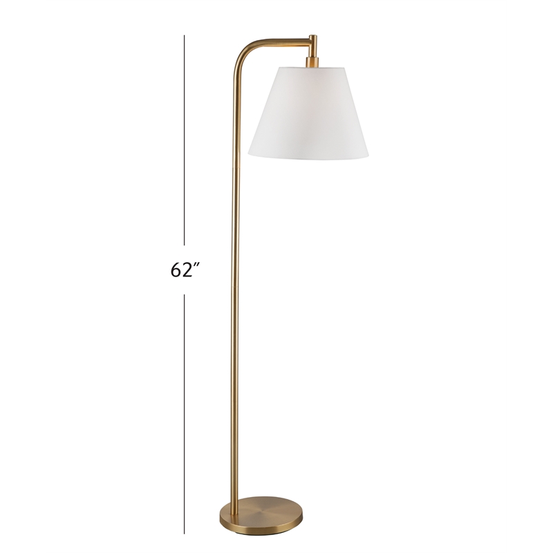 Pemberly Row Contemporary Transitional Floor Lamp in Gold Metal