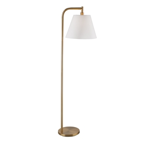 Pemberly Row Contemporary Transitional Floor Lamp in Gold Metal