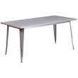 Pemberley Row Metal Silver Dining Table Rectangular Indoor-Outdoor 63