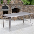 Pemberley Row Metal Silver Dining Table Rectangular Indoor-Outdoor 63