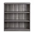 Pemberly Row Modern / Contemporary 3 Shelf Bookcase in Gray Steel