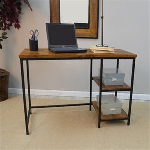 Pemberly Row Modern / Contemporary Desk in Chestnut and Black