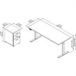 Pemberly Row 72W x 30D Adjustable Desk Set in Hansen Cherry - Engineered Wood