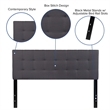 Pemberly Row Modern Queen Fabric Panel Headboard in Dark Gray