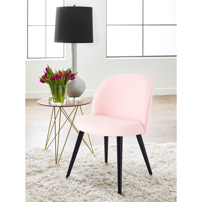 Pemberly Row Modern / Contemporary Vanity Chair in French Pink