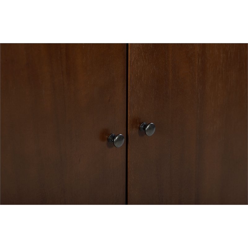 Pemberly Row Contemporary 2 Door Storage Cabinet Walnut Brown