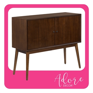 Pemberly Row Contemporary 2 Door Storage Cabinet Walnut Brown