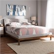 Pemberly Row Modern Upholstered Full Platform Bed in Grayish Beige