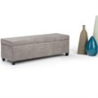 Pemberly Row Faux Leather Distressed Gray Taupe Ottoman Bench Rectangular Storage 48
