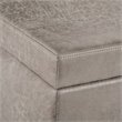 Pemberly Row Faux Leather Distressed Gray Taupe Ottoman Bench Rectangular Storage 48