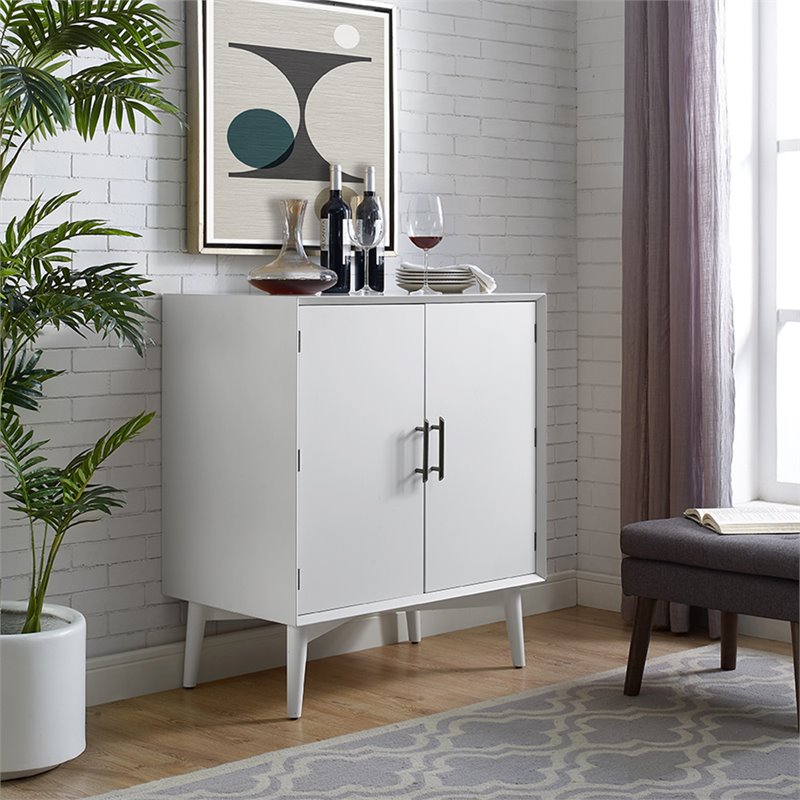 Pemberly Row Modern / Contemporary 2 Door Bar Cabinet in White