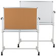 Pemberley Row Aluminum Natural White Reversible Cork Whiteboard Rectangular Self-Healing 55