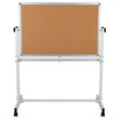 Pemberley Row Aluminum Natural White Reversible Cork Whiteboard Rectangular Self-Healing 55