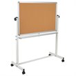 Pemberley Row Aluminum Natural White Reversible Cork Whiteboard Rectangular Self-Healing 55