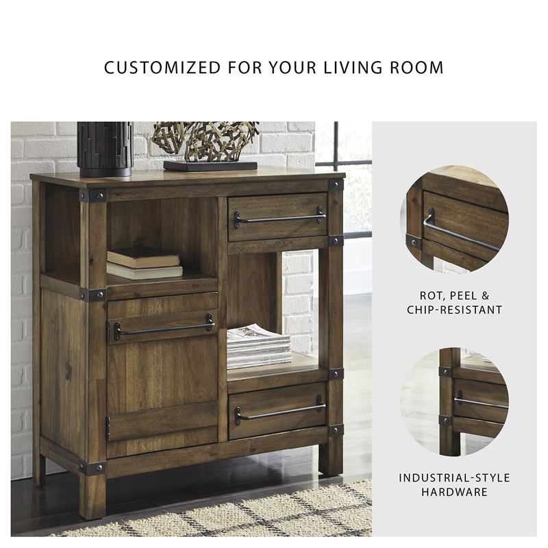 Pemberley Row Veneers Light Brown Accent Cabinet Rectangular 36.13