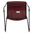Pemberly Row Perforated Plastic Sled Base Stacking Chair in Burgundy