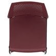 Pemberly Row Perforated Plastic Sled Base Stacking Chair in Burgundy