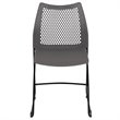 Pemberly Row Perforated Plastic Sled Base Stacking Chair in Gray