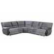 Pemberly Row Smoked Gray Polyester Fabric Power Reclining Sectional