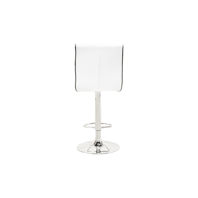 Pemberly Row Swivel Bar Stool with Crystal and Tufted Look in White (Set of 2)