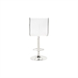 Pemberly Row Swivel Bar Stool with Crystal and Tufted Look in White (Set of 2)