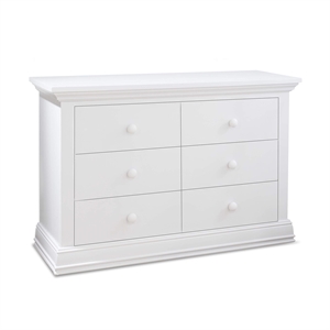 Pemberly Row Contemporary Transitional 6-Drawers Double Dresser in White