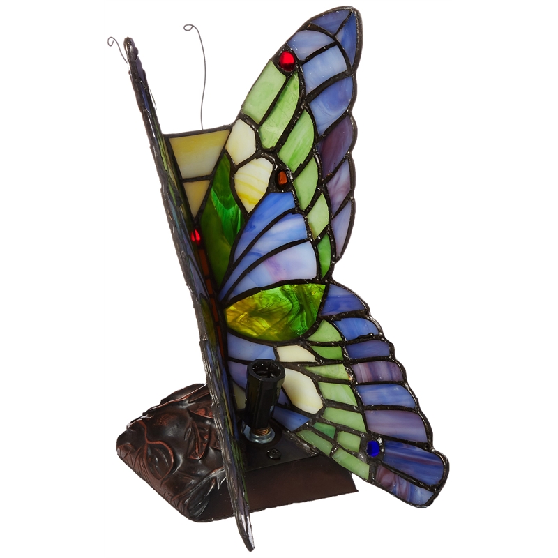 Pemberly Row 3 Tiffany-style 1 Light Butterfly Accent Table Lamp 10