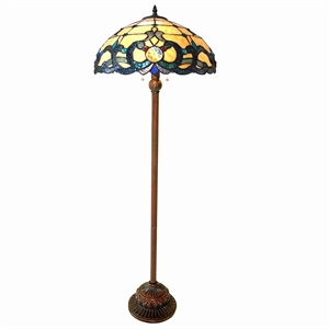 Pemberly Row Modern Tiffany-style 2 Light Floor Lamp 18&quot Shade