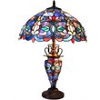 Pemberly Row Tiffany-style 3 Light Double Lit Table Lamp 18