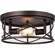 Pemberly Row Industrial 2 Light Oil Rubbed Bronze Ceiling Flush Fixture 14