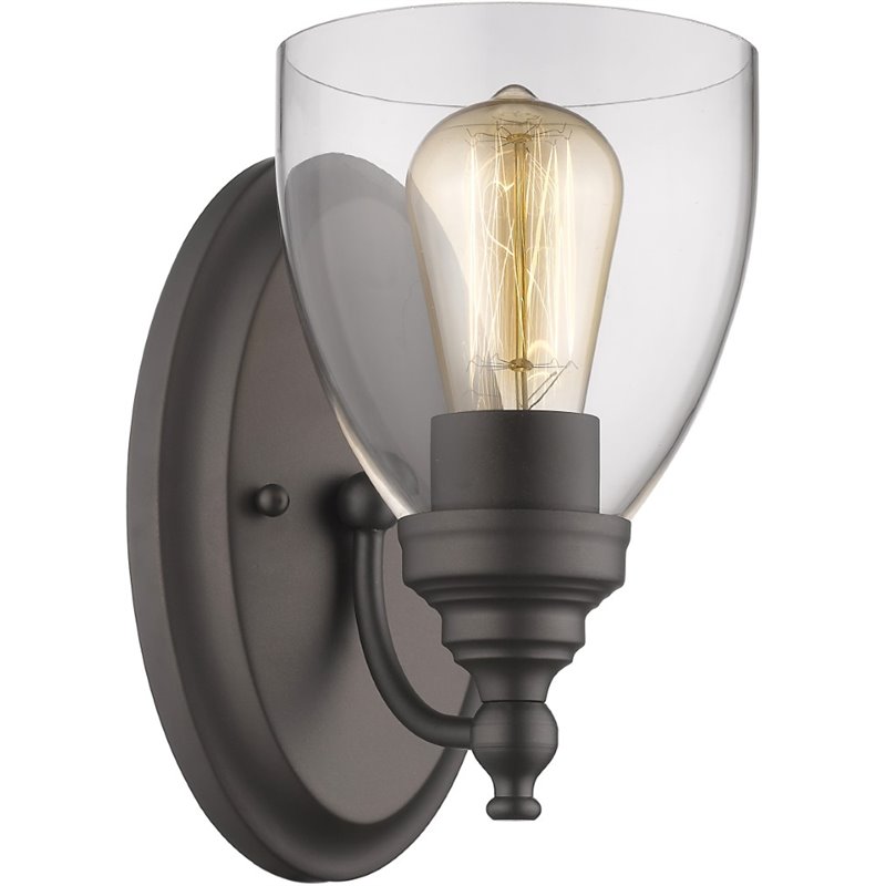 Pemberly Row Transitional 1 Light Rubbed Bronze Indoor Wall Sconce 6