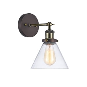 Pemberly Row Industrial-style 1 Light Rubbed Bronze Wall Sconce 7&quot Wide
