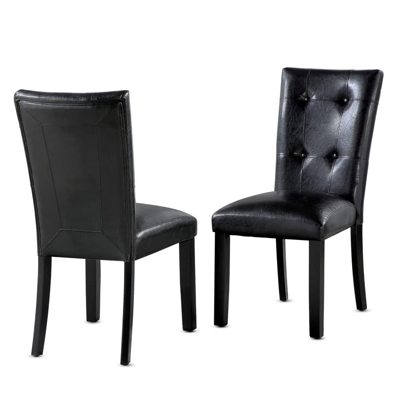 Pemberly Row Sterling Black Faux Leather Upholstered Dining Chair