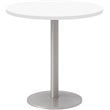 Pemberley Row Laminate White and Silver Dining Table Round Durable 30