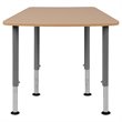 Pemberly Row Hexagonal Collaborative Adjustable Student Desk in Natural