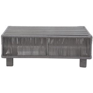 Pemberly Row Modern Aluminum Frame Coffee Table in Dark Gray
